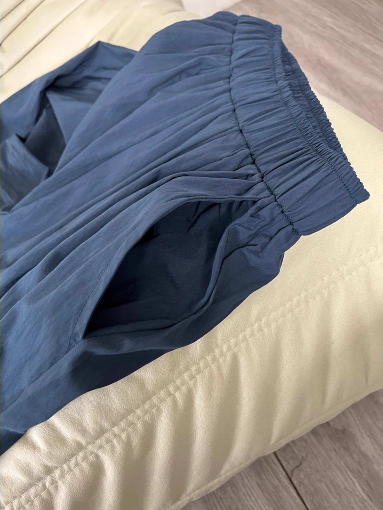 Texture Japanese lazy style loose pleated wide legs spring and summer ice silk thin mopping casual trousers women cover hips