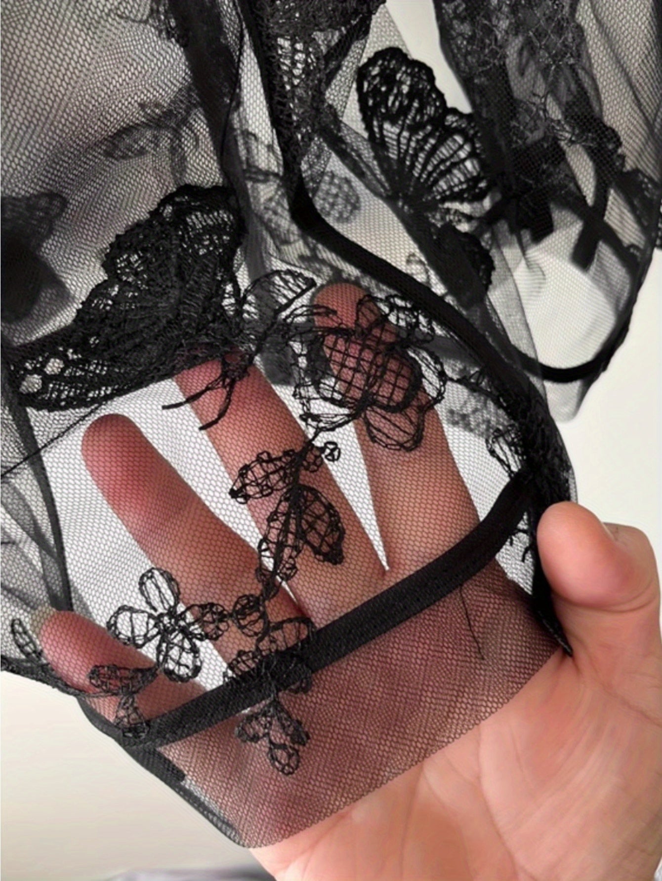 Butterfly embroidery black perspective mesh yarn stacking original designer Guochao versatile casual jacket