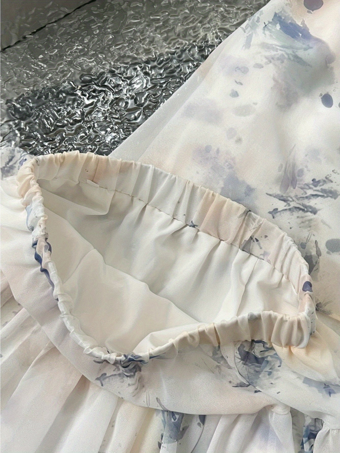 2024 pure desire design smudge color high waist skirt women's niche versatile loose and thin suit summer