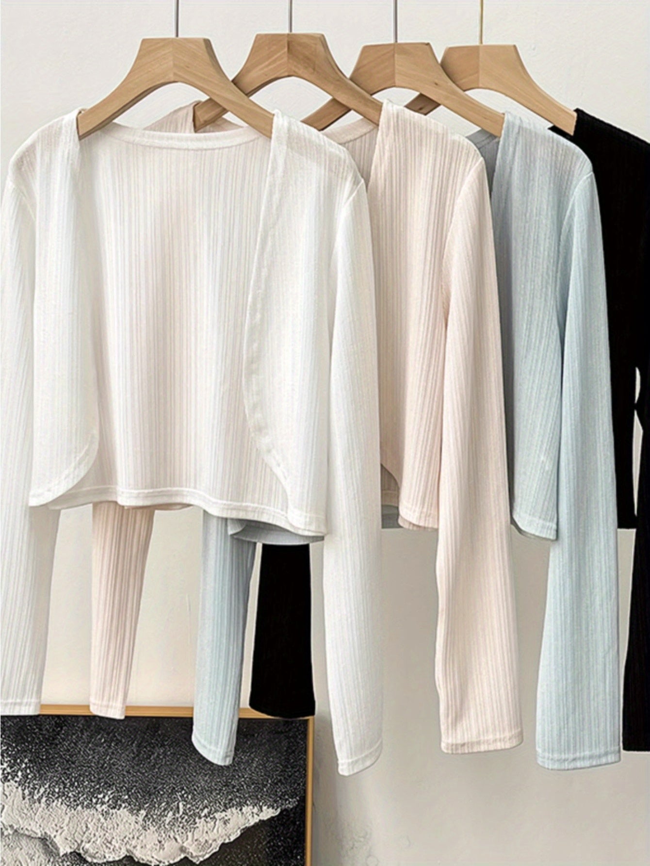 Summer thin white ice silk knitted cardigan women's suspender with large size fat mm shawl small coat short top