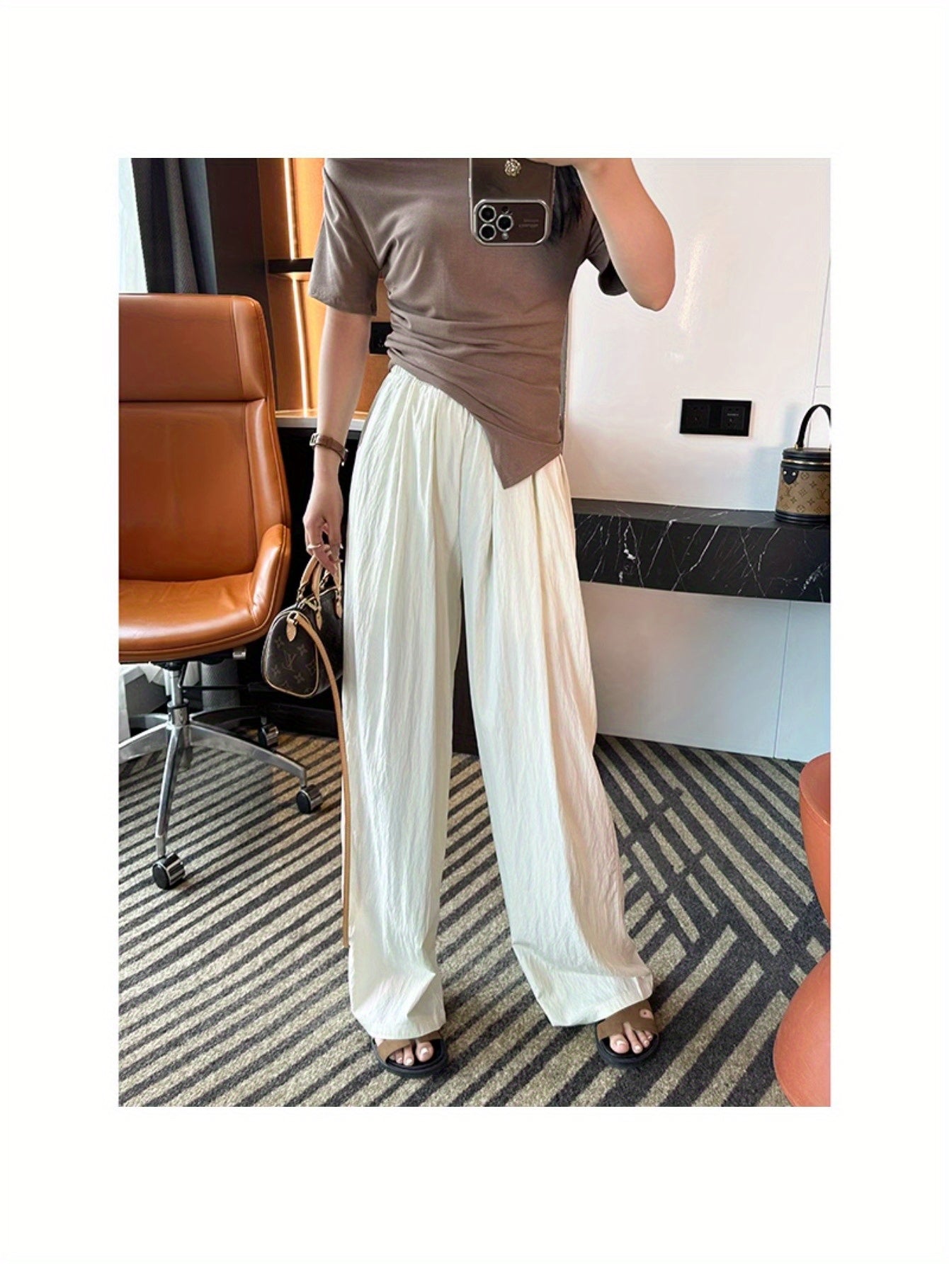 Summer cool pants elastic waist casual pants women's 2024 new summer lazy wind thin Yamamoto pants