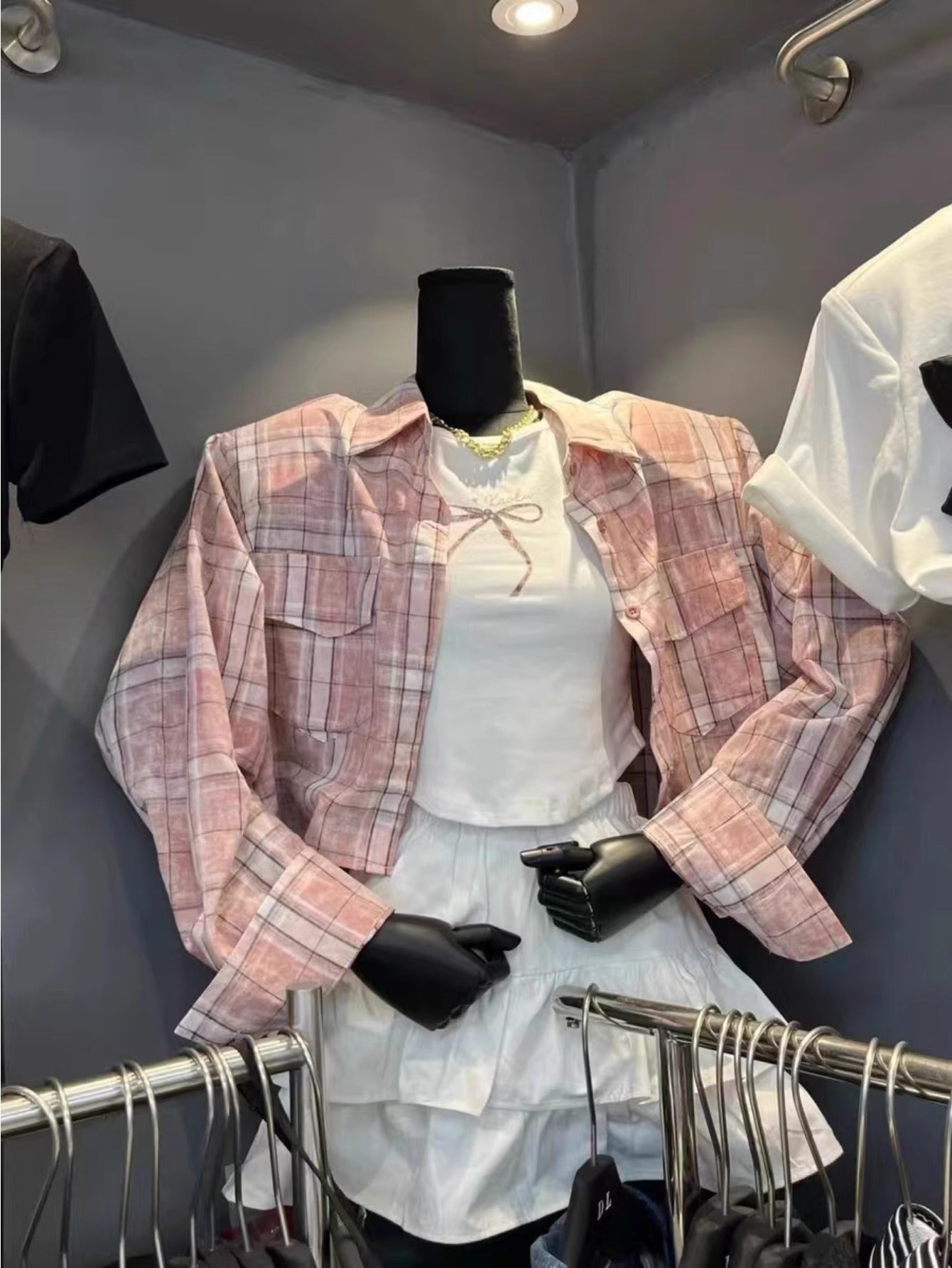 2024 New Sweet and Spicy Style Set Short Long Sleeve Shirt Vest 2-piece Set Women