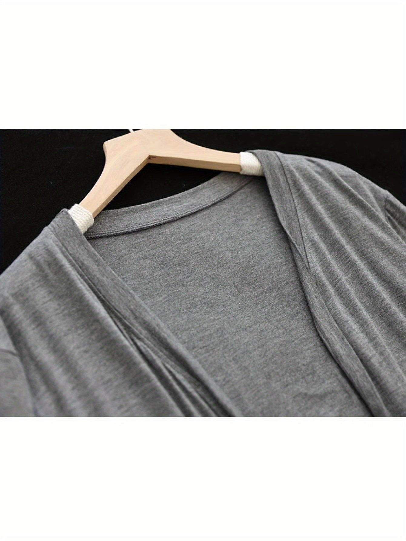 Literary stretch cotton solid color long-sleeved short top women's summer thin casual versatile loose cardigan jacket