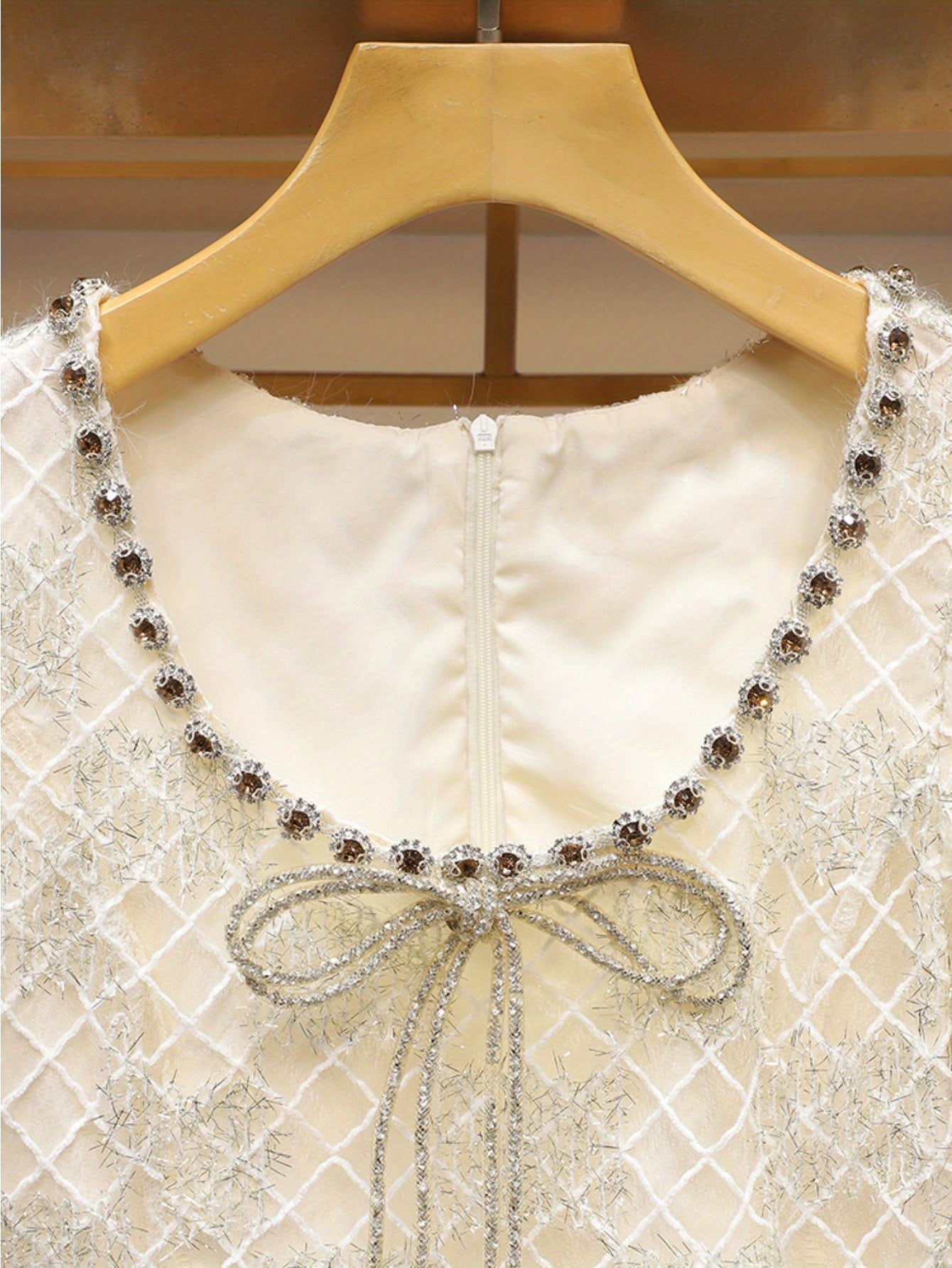 2024 summer new court style bow rhinestone tutu skirt light luxury small fragrance waist dress skirt
