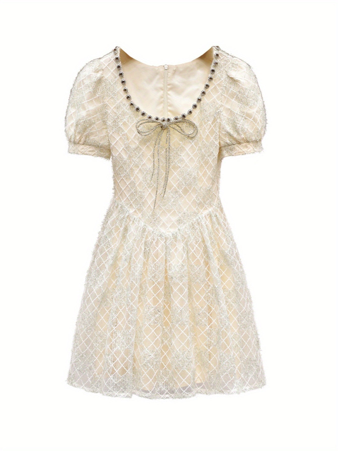 2024 summer new court style bow rhinestone tutu skirt light luxury small fragrance waist dress skirt