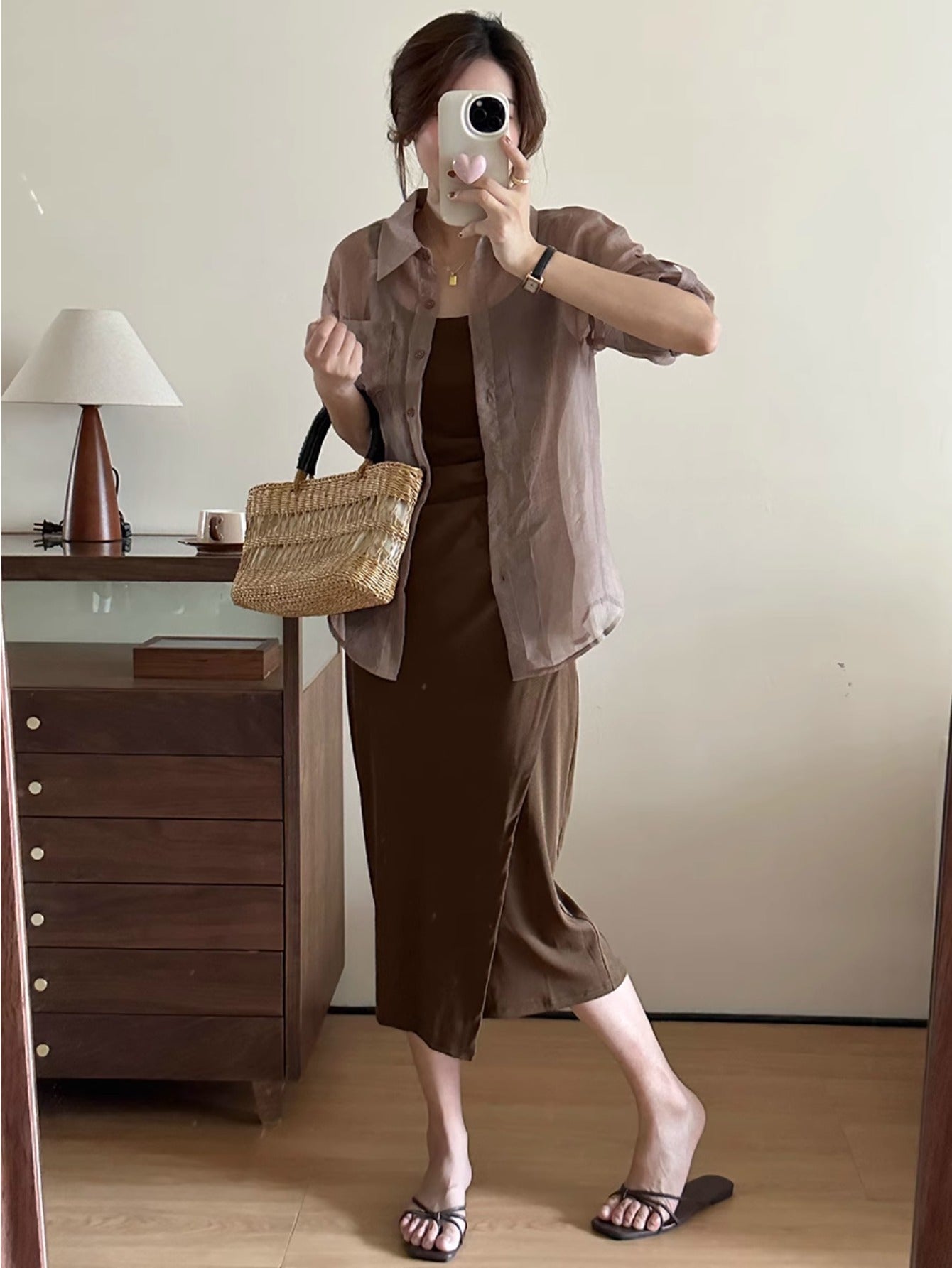 Early autumn new suit fashionable age reduction thin meat cover two-piece set high sense super good-looking long-sleeved dress