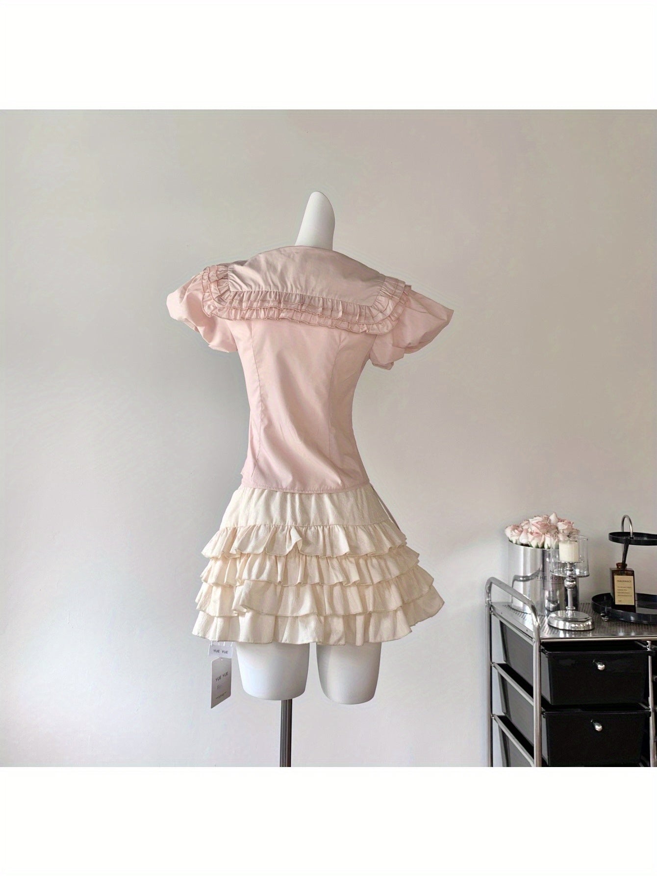 Heavy Industry Bubble Sleeve Shirt Skinny Sweet Bow Fungus Edge Waist