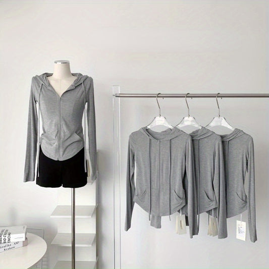 Pure desire hooded short sunscreen cardigan jacket women's summer Spice Girl slim top tide