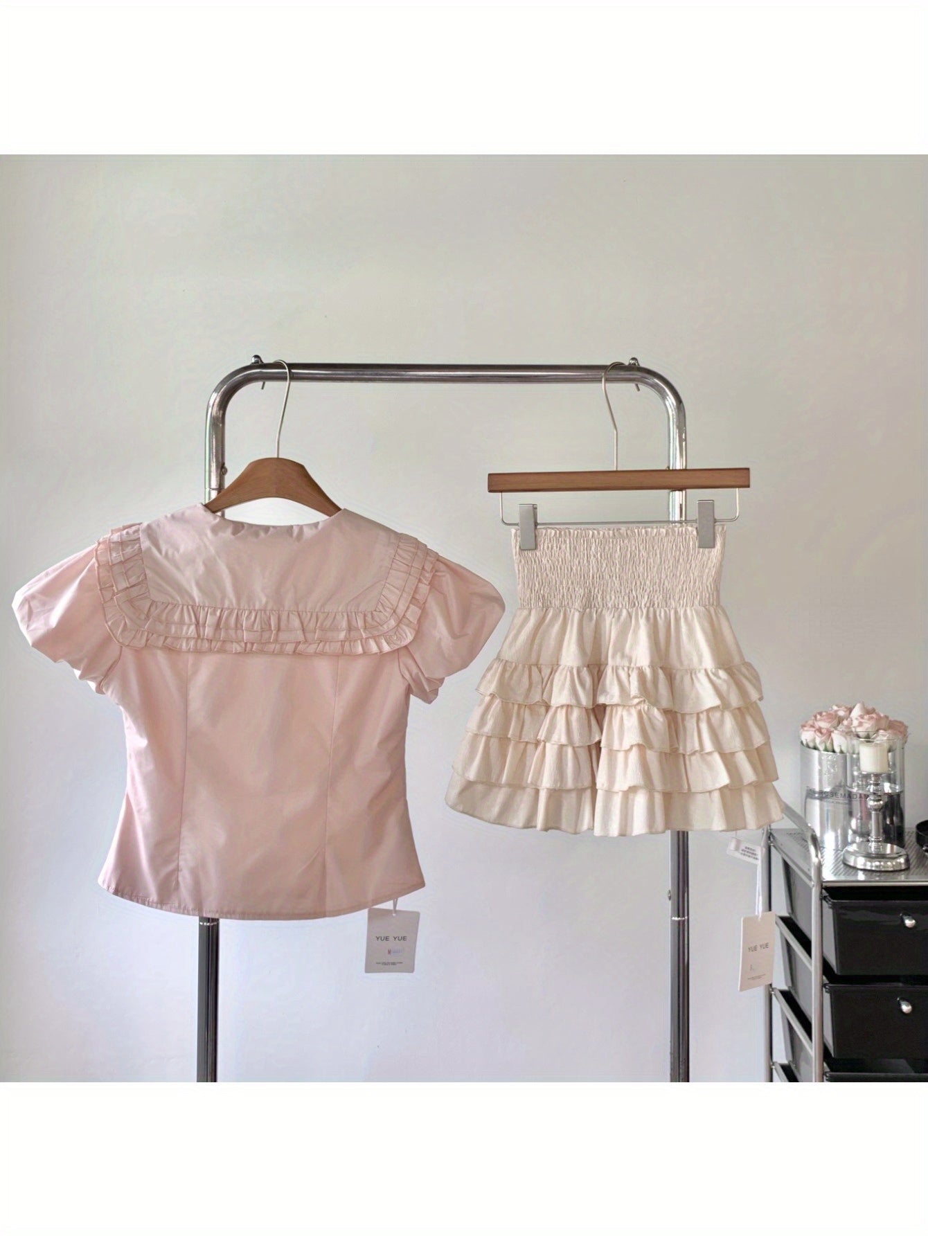 Heavy Industry Bubble Sleeve Shirt Skinny Sweet Bow Fungus Edge Waist