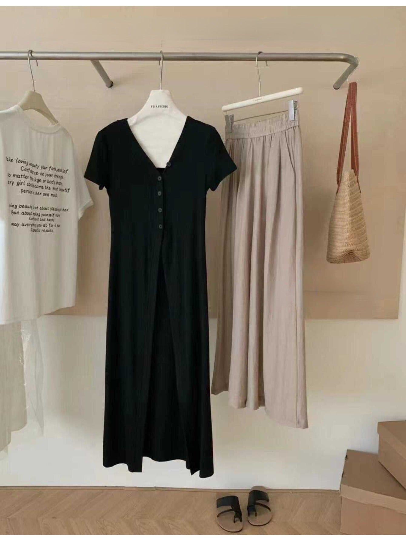 V-neck temperament slim dress