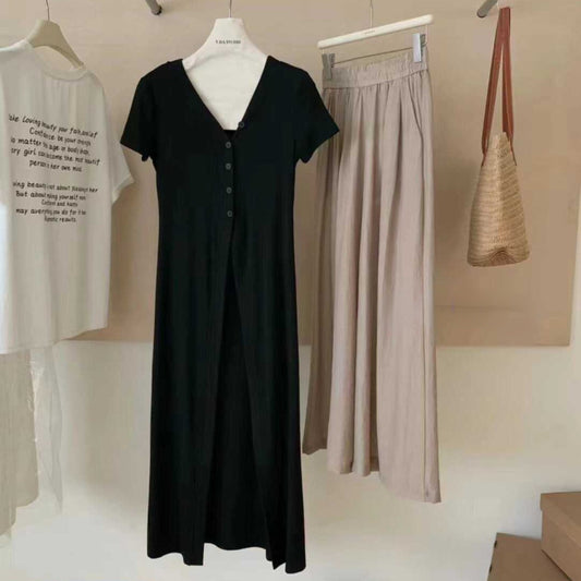 V-neck temperament slim dress
