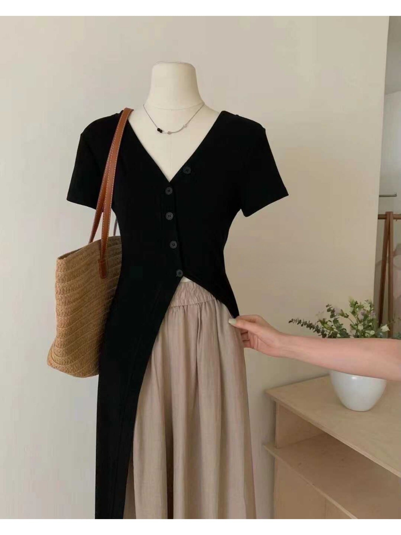 V-neck temperament slim dress