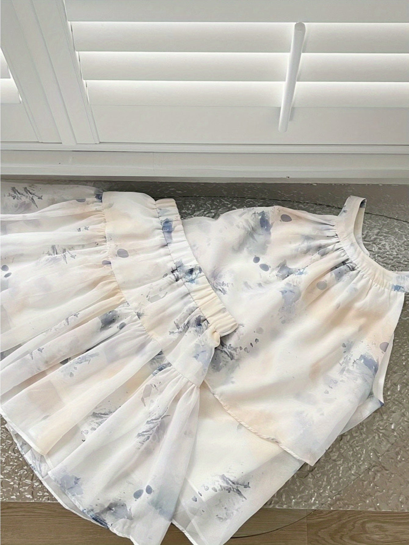 2024 pure desire design smudge color high waist skirt women's niche versatile loose and thin suit summer