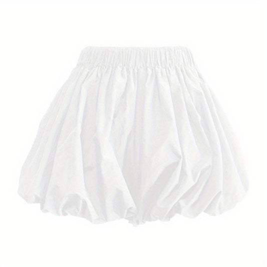 White cloud bud pants skirt women's summer high waist thin pumpkin puffy pants a word casual bubble lantern shorts