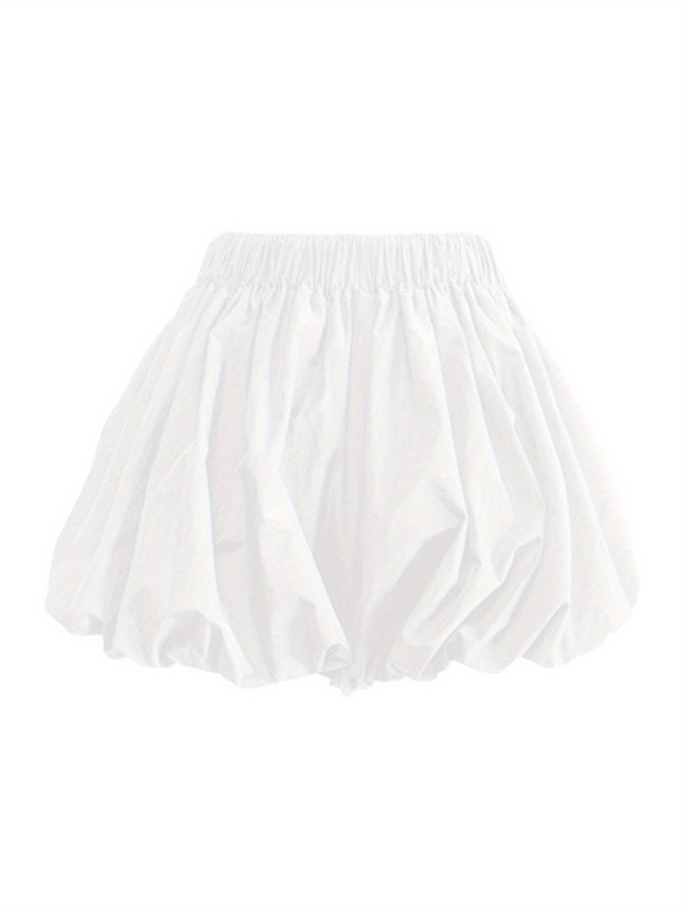 White cloud bud pants skirt women's summer high waist thin pumpkin puffy pants a word casual bubble lantern shorts