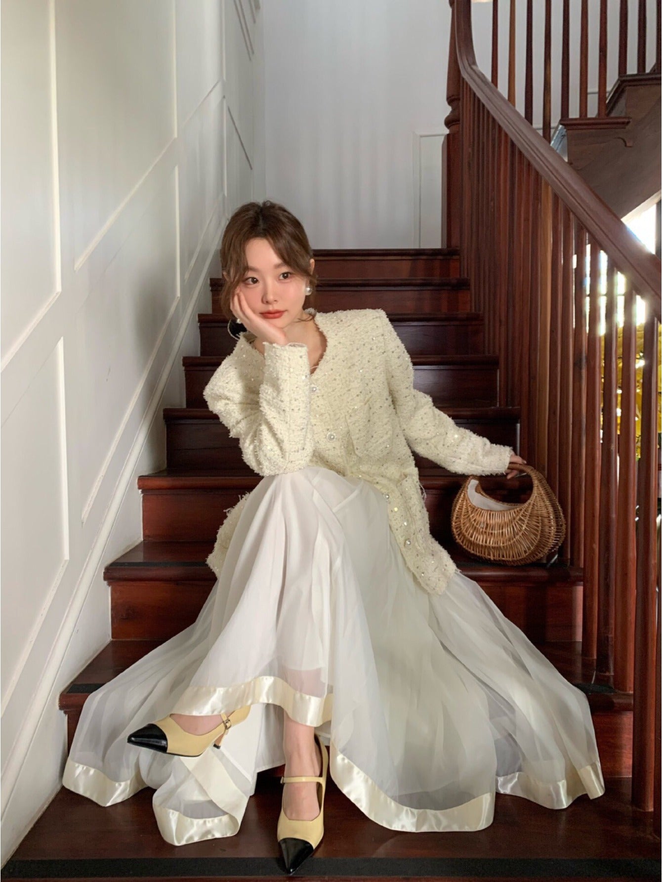 Spring, summer 2024 early spring new French celebrity temperament big pendulum a word skirt women