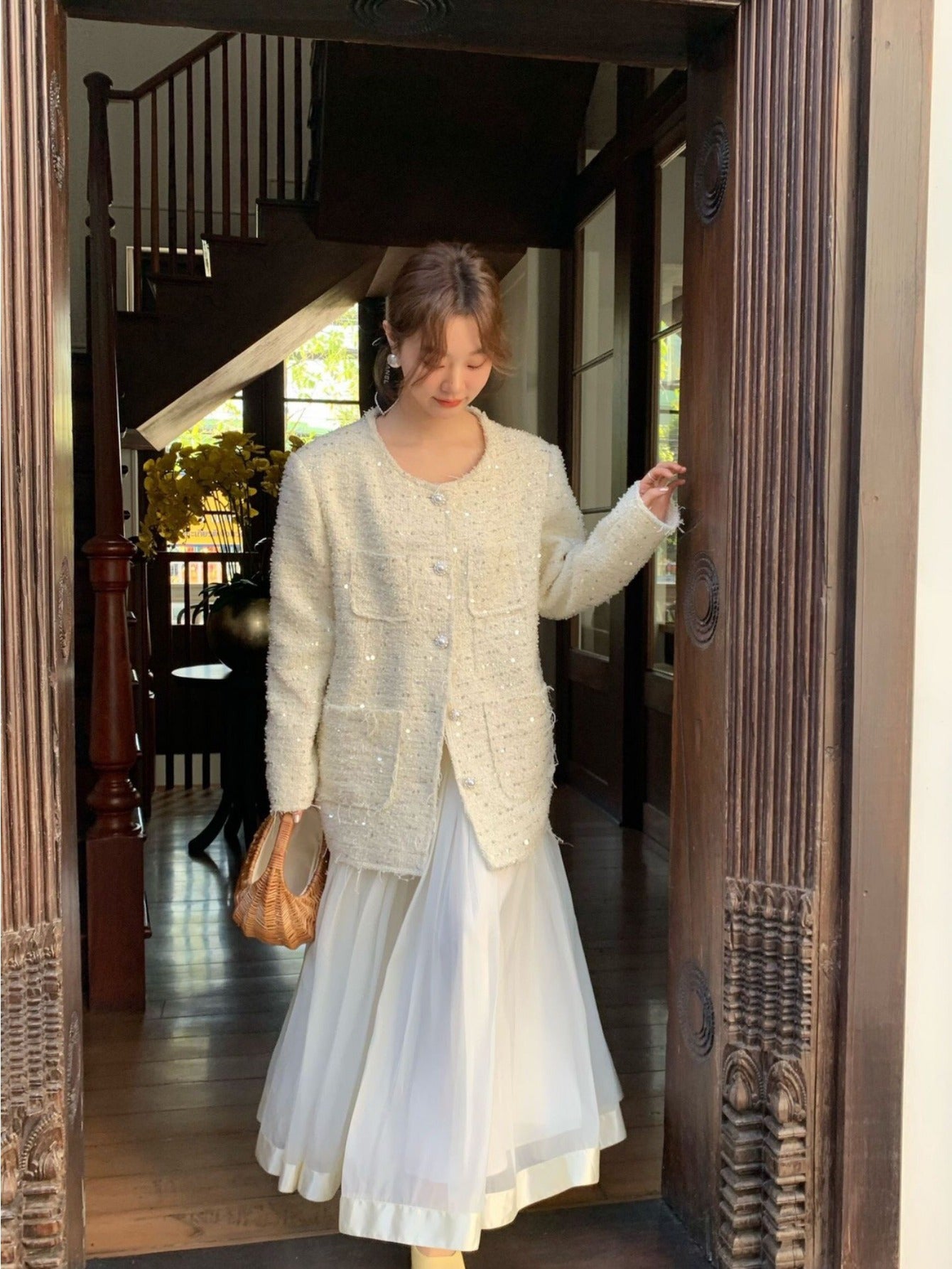 Spring, summer 2024 early spring new French celebrity temperament big pendulum a word skirt women