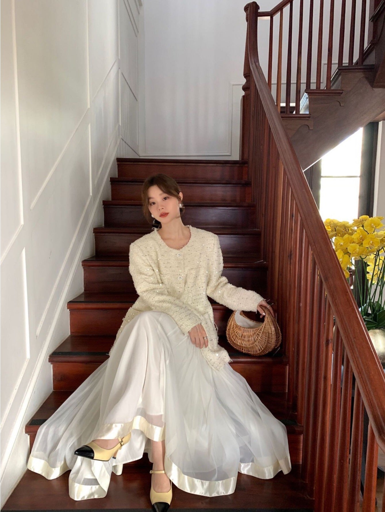 Spring, summer 2024 early spring new French celebrity temperament big pendulum a word skirt women