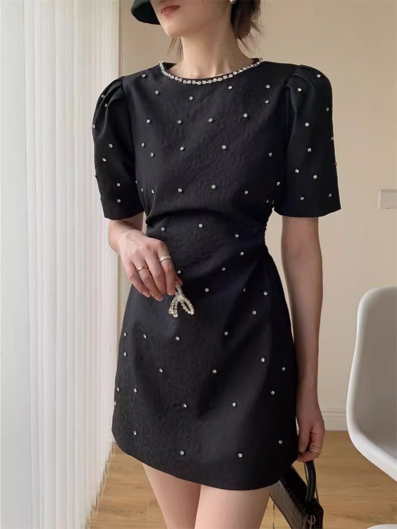 Summer French Xiaoxiangfeng Heavy Industry Premium Dress Femininity Design Niche Waist Small Skirt