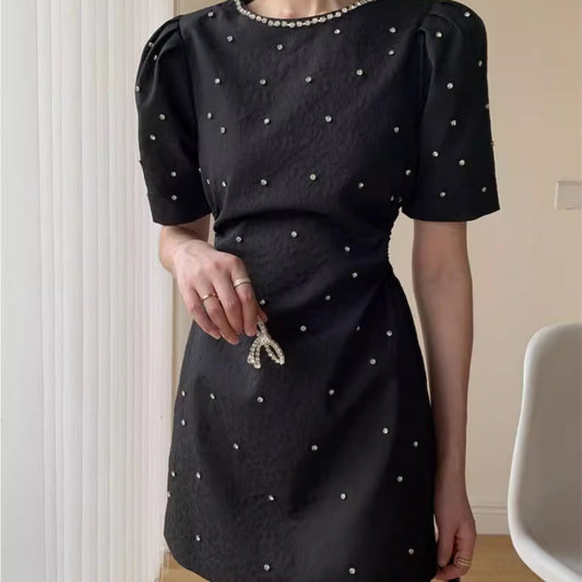 Summer French Xiaoxiangfeng Heavy Industry Premium Dress Femininity Design Niche Waist Small Skirt