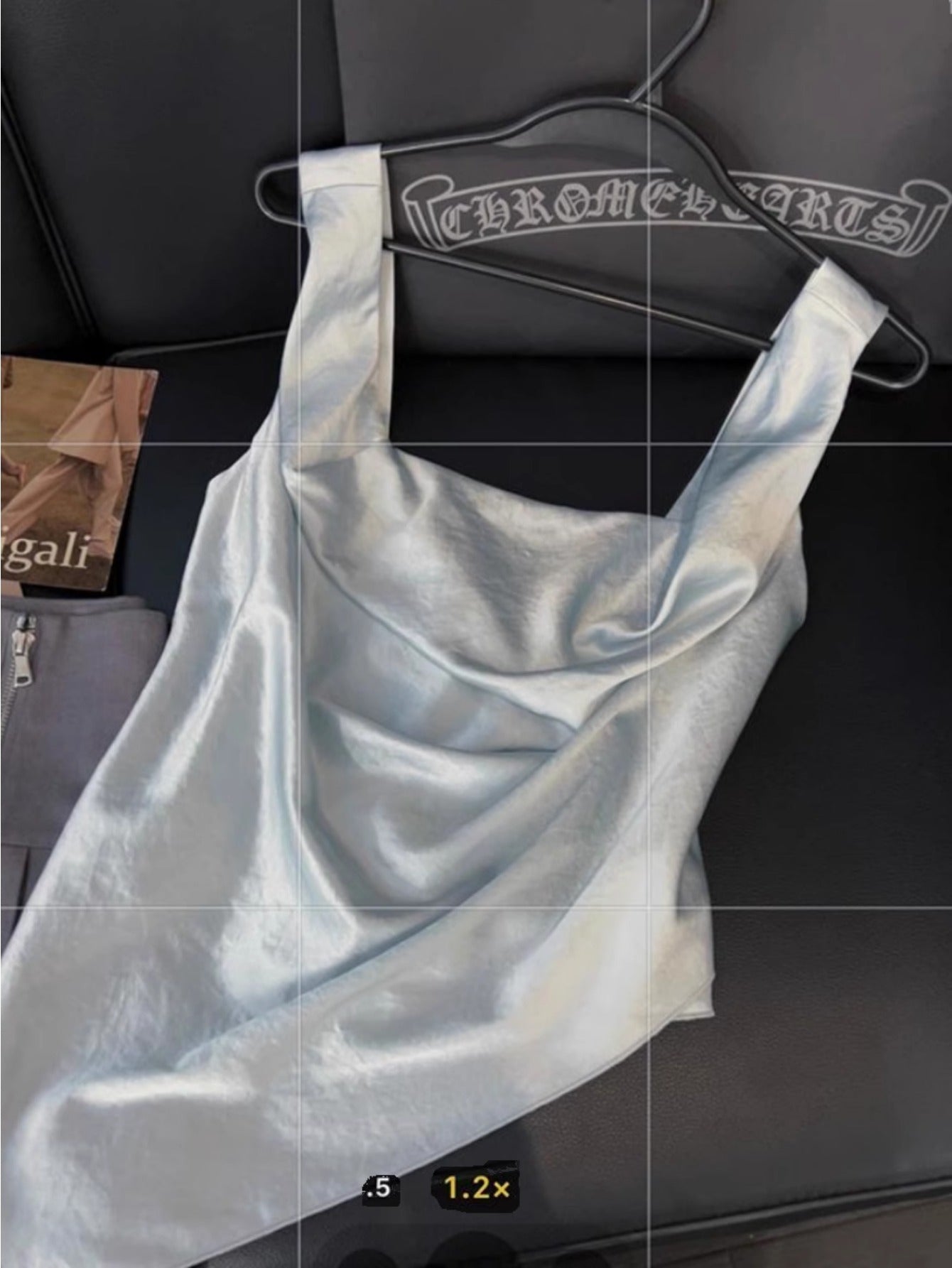 Premium sense acetic acid small vest women's 2024 summer new irregular hem slim and thin sexy suspender top
