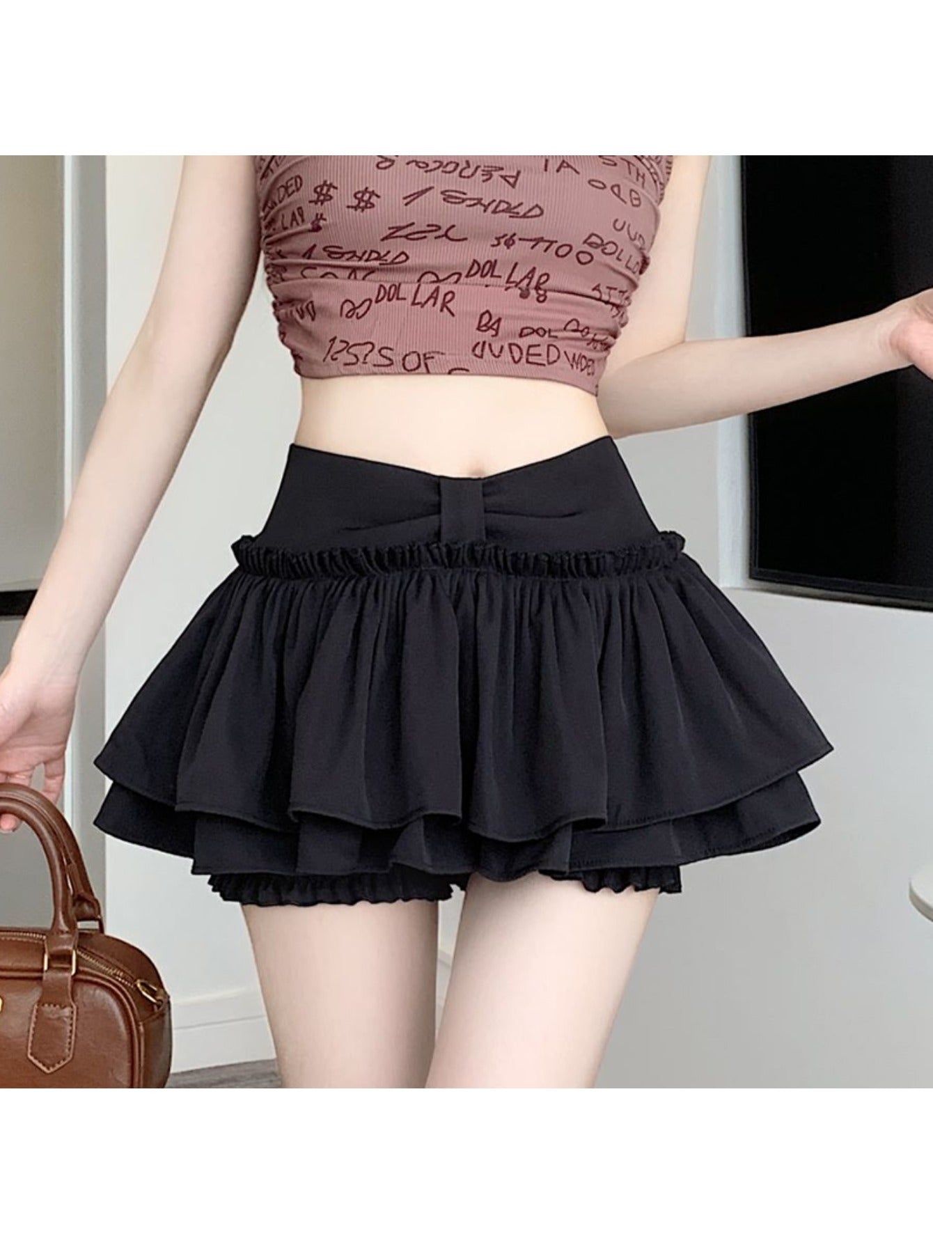 Pure Ballet Spice Girl Fluffy Skirt Women's High Waist A Word Cake Skirt Anti-light Small Short Skirt Pants