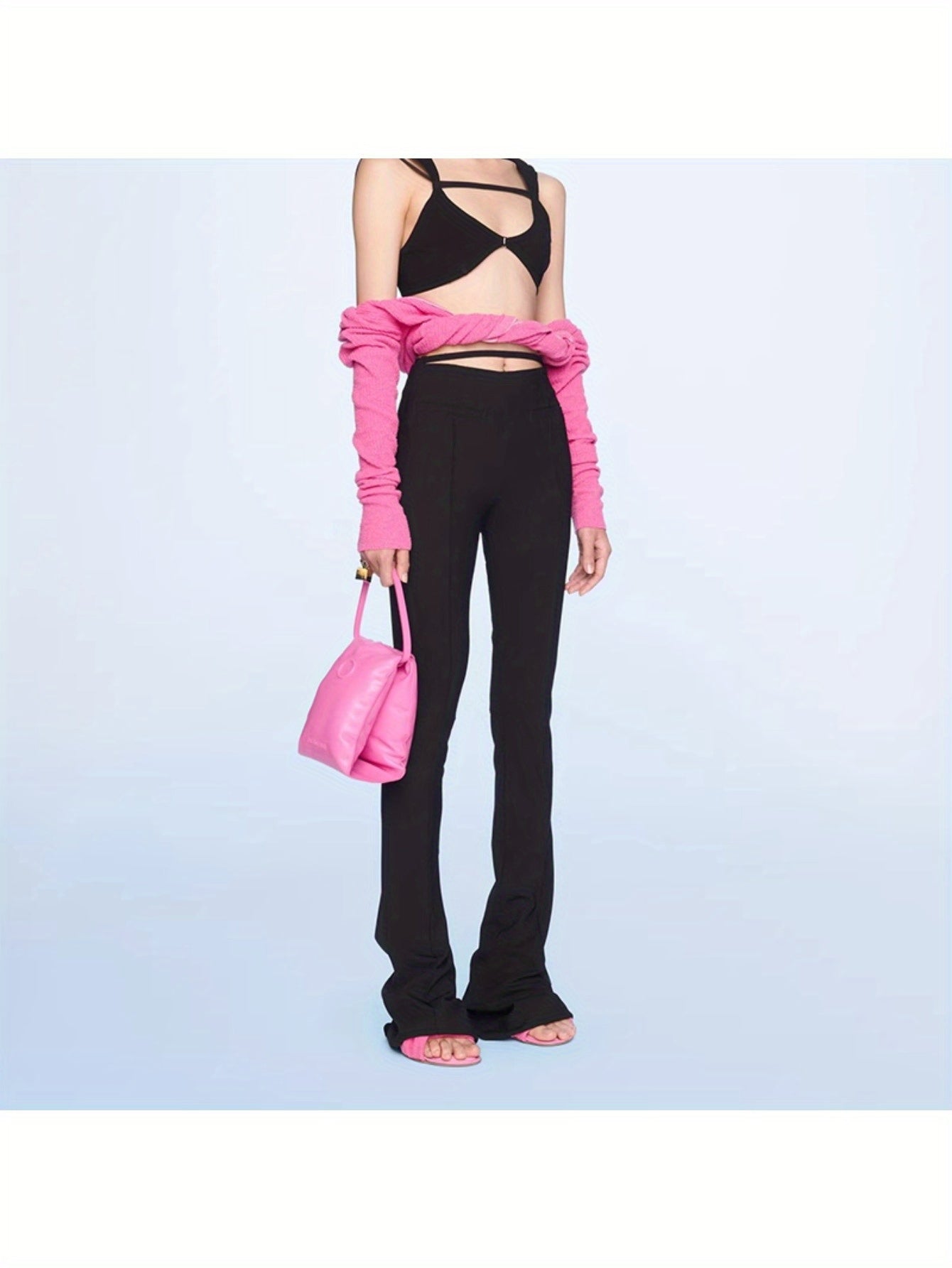 Tall straight legs slim high waist versatile adjustable belt slightly pull pants women's summer new trend