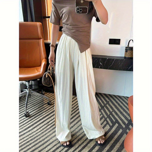 Summer cool pants elastic waist casual pants women's 2024 new summer lazy wind thin Yamamoto pants