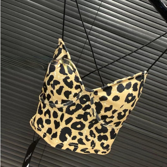 New 2024 summer pure desire style retro sexy hottie leopard print suspender vest